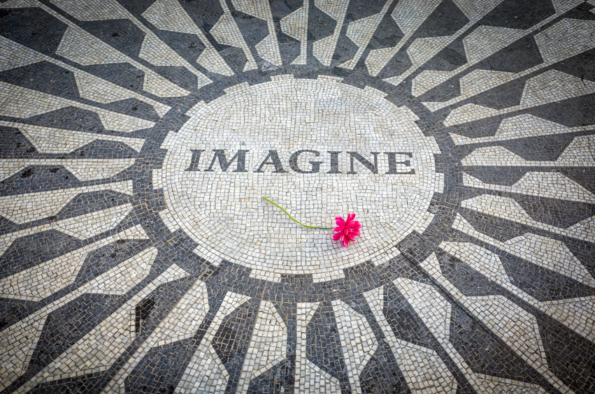 "Imagine Sign" in New York Central Park, John Lennon Memorial